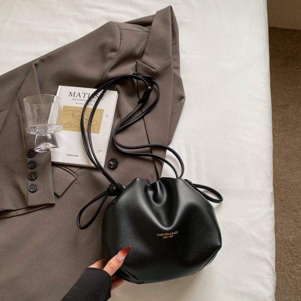 2025 Summer High-End Pleated Bucket Bag for Women - Stylish Shoulder Crossbody Phone Bag