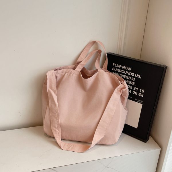2025 Summer Large Capacity Nylon Crossbody Tote Bag for Women - Stylish Relaxed Shoulder Commuter Handbag