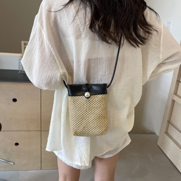 2025 Summer Lightweight Woven Mini Straw Bag for Women, Small Phone Crossbody Bag, Trendy and Stylish Accessory