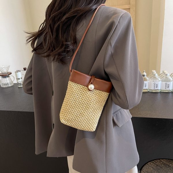 2025 Summer Lightweight Woven Mini Straw Bag for Women, Small Phone Crossbody Bag, Trendy and Stylish Accessory