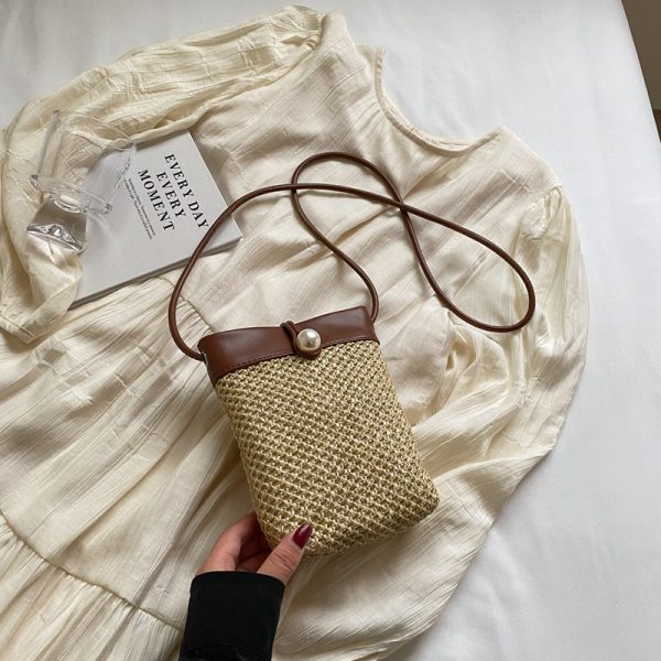 2025 Summer Lightweight Woven Mini Straw Bag for Women, Small Phone Crossbody Bag, Trendy and Stylish Accessory