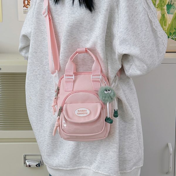 2025 Summer Nylon Tote Bag for Women - Lightweight Color-Blocking Crossbody Phone Bag in Trendy Dopamine Colors