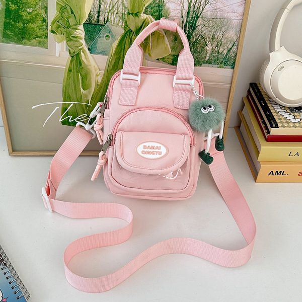 2025 Summer Nylon Tote Bag for Women - Lightweight Color-Blocking Crossbody Phone Bag in Trendy Dopamine Colors