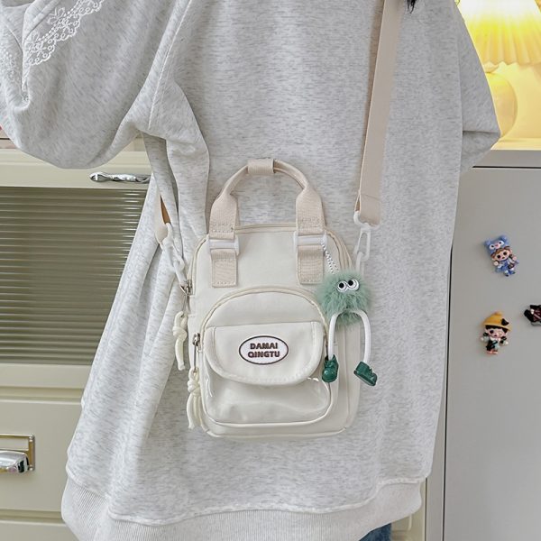 2025 Summer Nylon Tote Bag for Women - Lightweight Color-Blocking Crossbody Phone Bag in Trendy Dopamine Colors