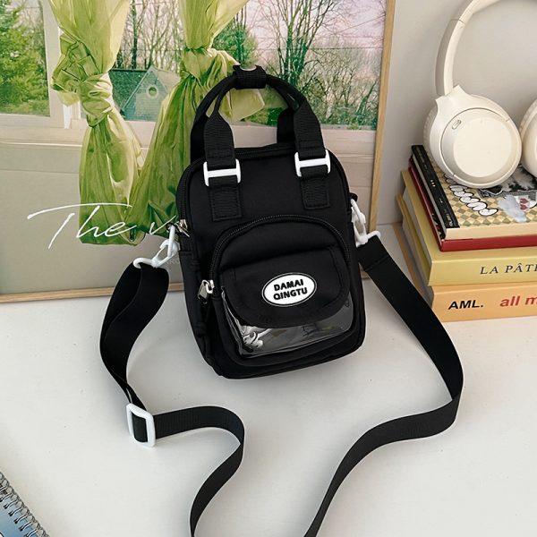 2025 Summer Nylon Tote Bag for Women - Lightweight Color-Blocking Crossbody Phone Bag in Trendy Dopamine Colors