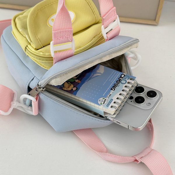 2025 Summer Nylon Tote Bag for Women - Lightweight Color-Blocking Crossbody Phone Bag in Trendy Dopamine Colors