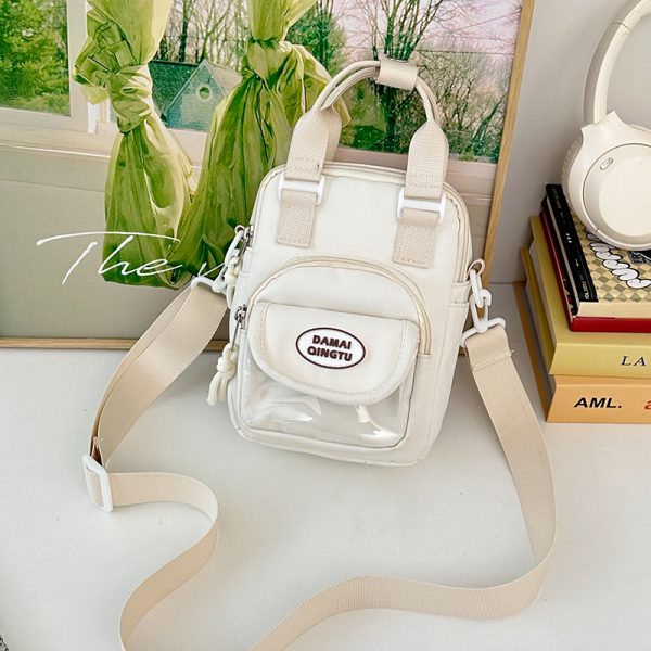 2025 Summer Nylon Tote Bag for Women - Lightweight Color-Blocking Crossbody Phone Bag in Trendy Dopamine Colors