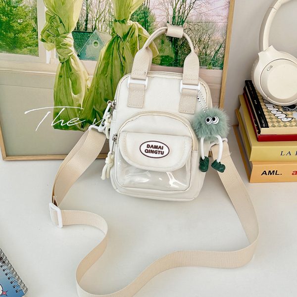 2025 Summer Nylon Tote Bag for Women - Lightweight Color-Blocking Crossbody Phone Bag in Trendy Dopamine Colors