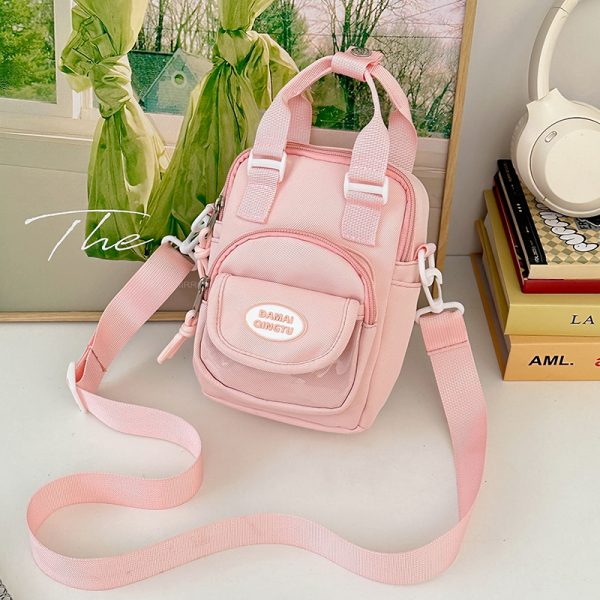 2025 Summer Nylon Tote Bag for Women - Lightweight Color-Blocking Crossbody Phone Bag in Trendy Dopamine Colors