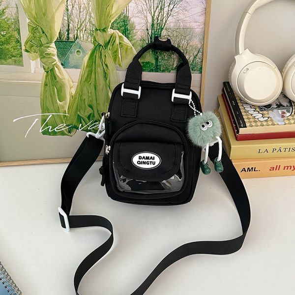 2025 Summer Nylon Tote Bag for Women - Lightweight Color-Blocking Crossbody Phone Bag in Trendy Dopamine Colors