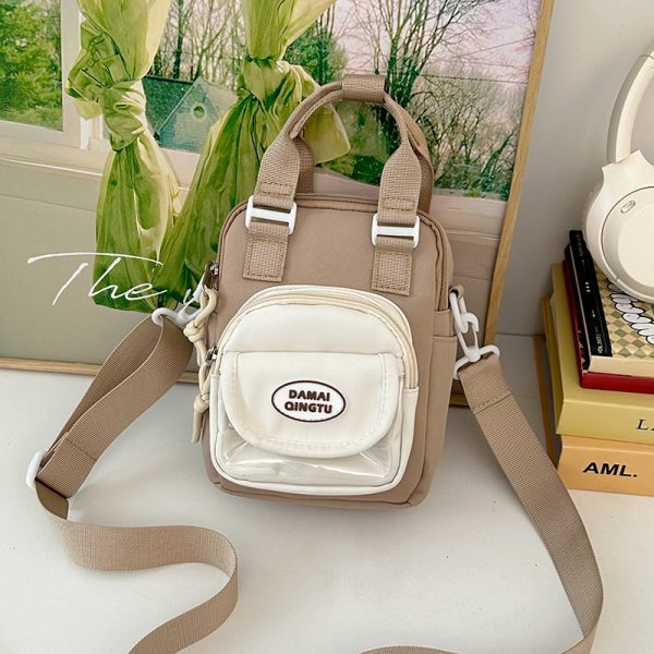 2025 Summer Nylon Tote Bag for Women - Lightweight Color-Blocking Crossbody Phone Bag in Trendy Dopamine Colors
