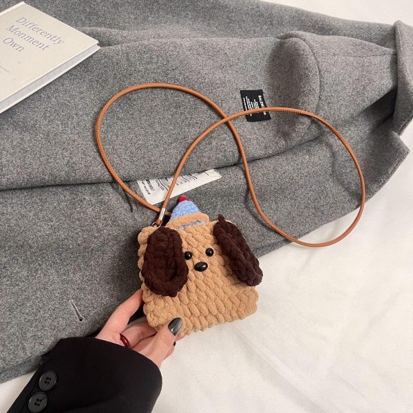 2025 Summer Quirky Cute Knitted Dog Mini Crossbody Phone Bag for Women - Trendy Fashion Accessory