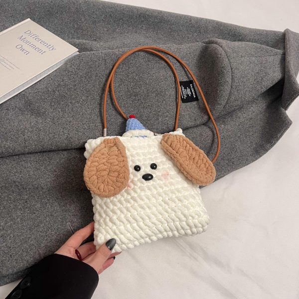2025 Summer Quirky Cute Knitted Dog Mini Crossbody Phone Bag for Women - Trendy Fashion Accessory