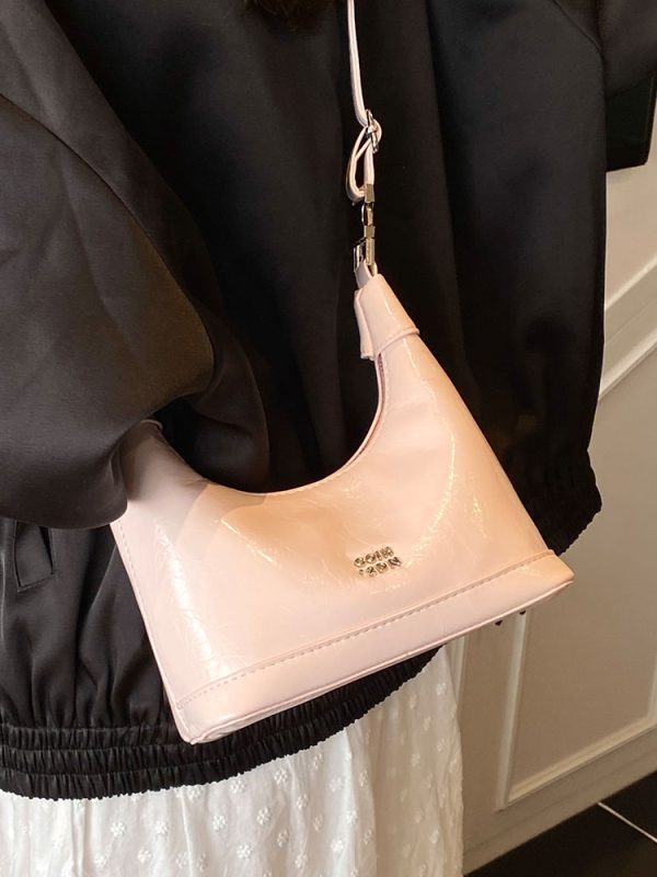 2025 Summer Versatile Oil Wax Leather Crossbody Handbag for Women - Chic Daily Commuting Dumpling Style