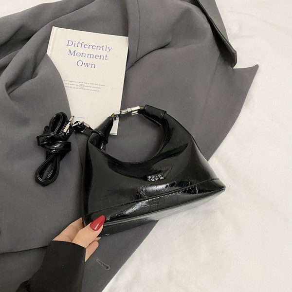 2025 Summer Versatile Oil Wax Leather Crossbody Handbag for Women - Chic Daily Commuting Dumpling Style