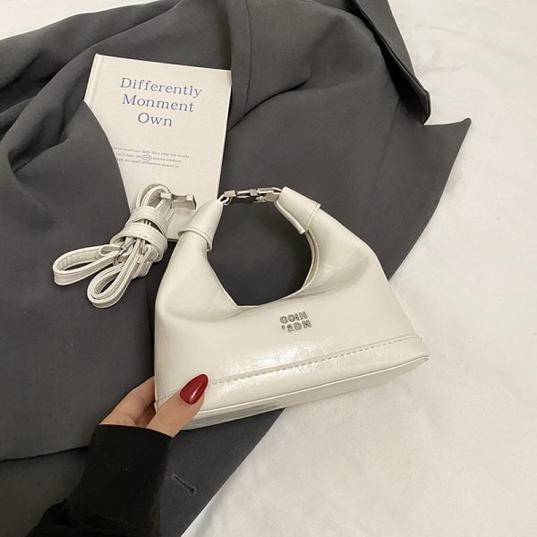 2025 Summer Versatile Oil Wax Leather Crossbody Handbag for Women - Chic Daily Commuting Dumpling Style