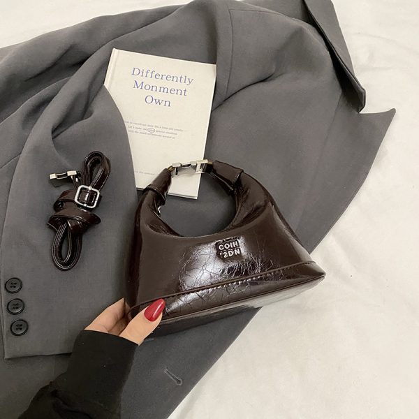 2025 Summer Versatile Oil Wax Leather Crossbody Handbag for Women - Chic Daily Commuting Dumpling Style