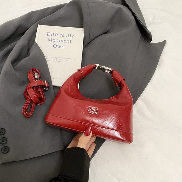 2025 Summer Versatile Oil Wax Leather Crossbody Handbag for Women - Chic Daily Commuting Dumpling Style