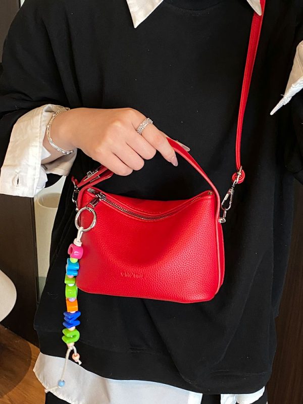 2025 Summer White Crossbody Bag - Stylish High-End Small Handbag Tote for Women, Versatile Casual Fashion Accessory