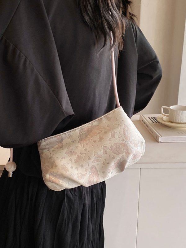 2025 Summer Women's Chinese-Style Embroidered Saddle Bag - Minimalist Casual Versatile Crossbody Bag