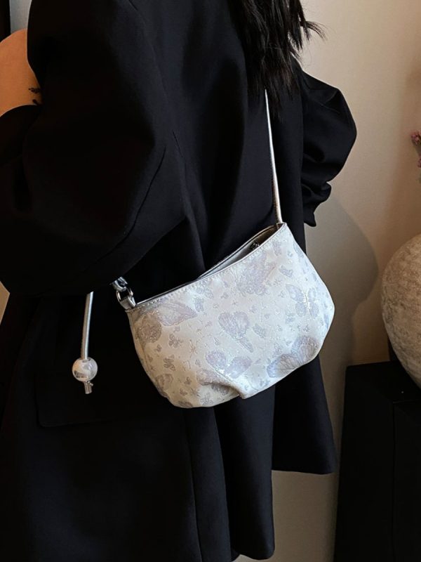 2025 Summer Women's Chinese-Style Embroidered Saddle Bag - Minimalist Casual Versatile Crossbody Bag