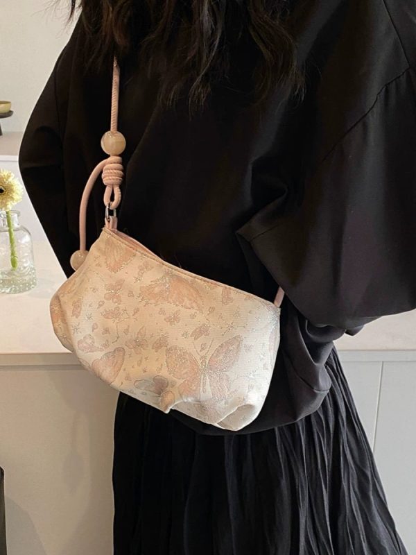 2025 Summer Women's Chinese-Style Embroidered Saddle Bag - Minimalist Casual Versatile Crossbody Bag