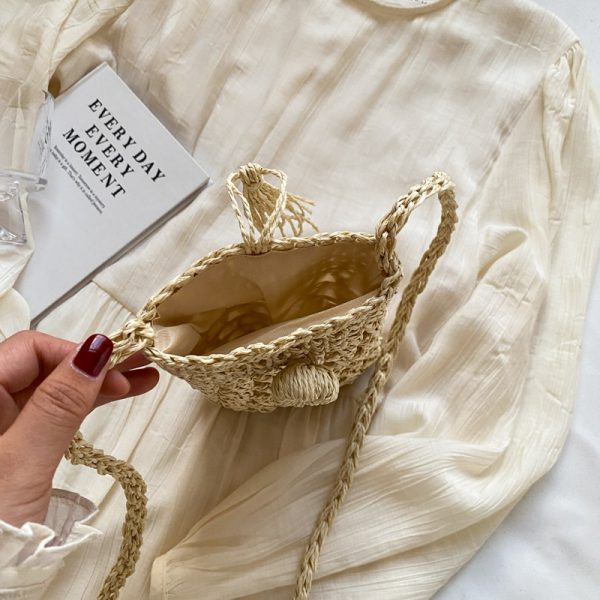 2025 Summer Woven Crossbody Bag for Women - Mini Straw Phone Bag, Versatile High-End Niche Style