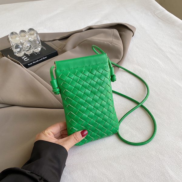 2025 Summer Woven Mini Crossbody Bag for Women - Trendy High-End Small Phone Bag for Walking and Outings