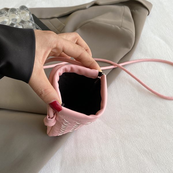 2025 Summer Woven Mini Crossbody Bag for Women - Trendy High-End Small Phone Bag for Walking and Outings