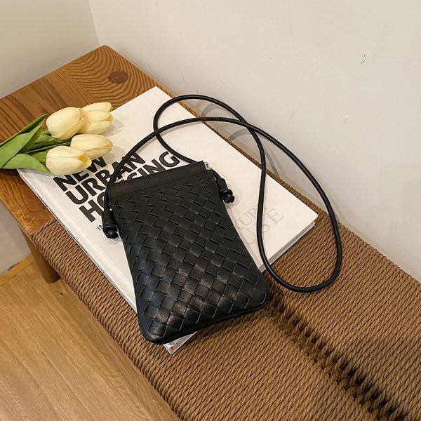 2025 Summer Woven Mini Crossbody Bag for Women - Trendy High-End Small Phone Bag for Walking and Outings