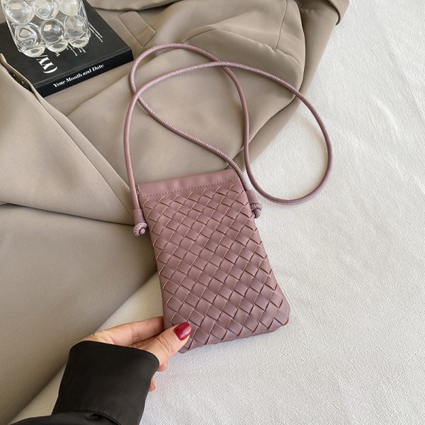 2025 Summer Woven Mini Crossbody Bag for Women - Trendy High-End Small Phone Bag for Walking and Outings