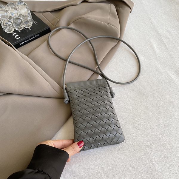 2025 Summer Woven Mini Crossbody Bag for Women - Trendy High-End Small Phone Bag for Walking and Outings