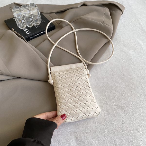 2025 Summer Woven Mini Crossbody Bag for Women - Trendy High-End Small Phone Bag for Walking and Outings