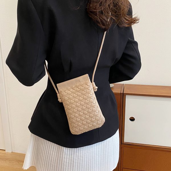 2025 Summer Woven Mini Crossbody Bag for Women - Trendy High-End Small Phone Bag for Walking and Outings