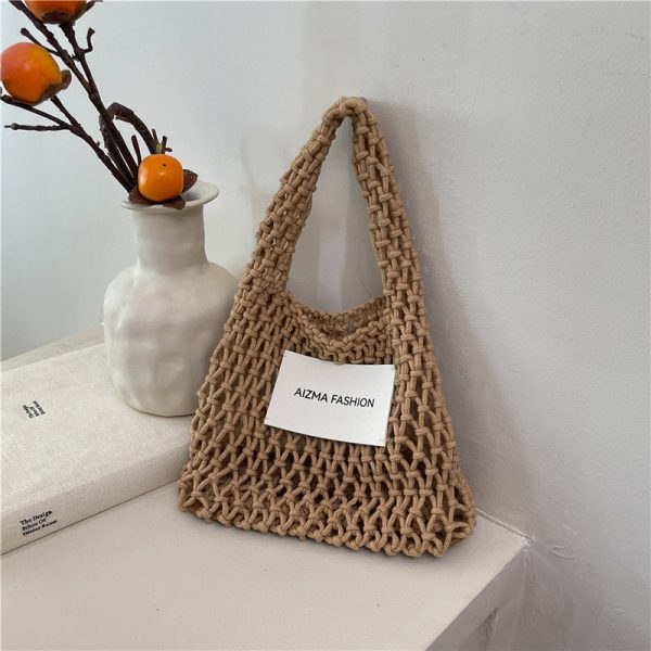 2025 Summer Woven Straw Bag for Women, Commuter Knitted Handbag, Portable Beach Tote, Vacation Essential