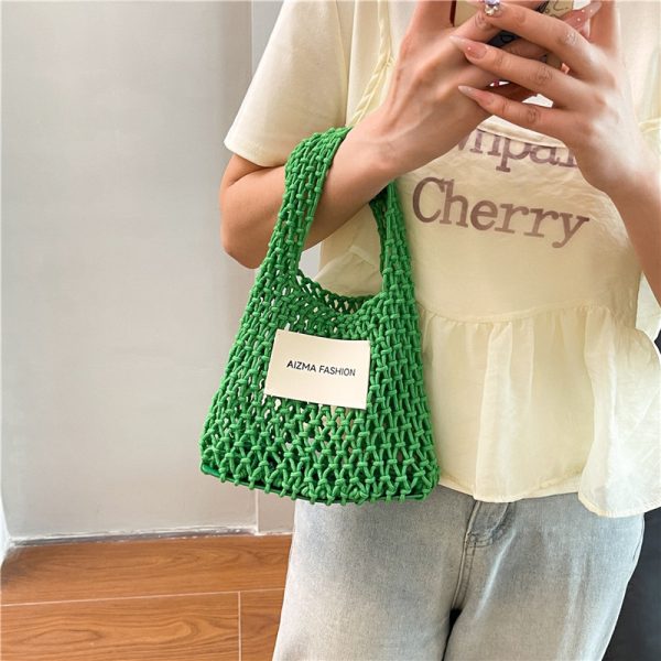 2025 Summer Woven Straw Bag for Women, Commuter Knitted Handbag, Portable Beach Tote, Vacation Essential