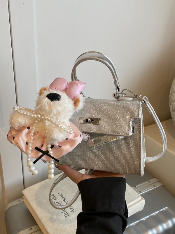 2025 Trendy Silver Kelly Handbag for Women - Versatile Small Square Shoulder Crossbody Bag