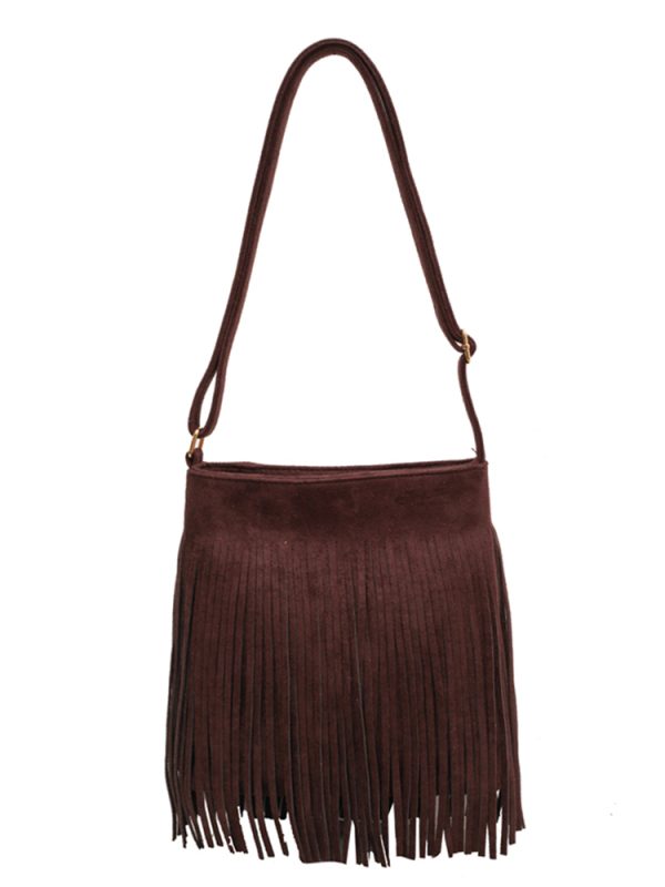 2025 Women's Autumn Winter Retro Korean Style Tassel Small Square Shoulder Bag - High-End Minimalist Fashion Accessory