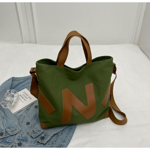 2025 Womenâ€™s Canvas Tote Bag - Large Capacity, Versatile Handbag for Students, Commuting, Shoulder and Crossbody Style