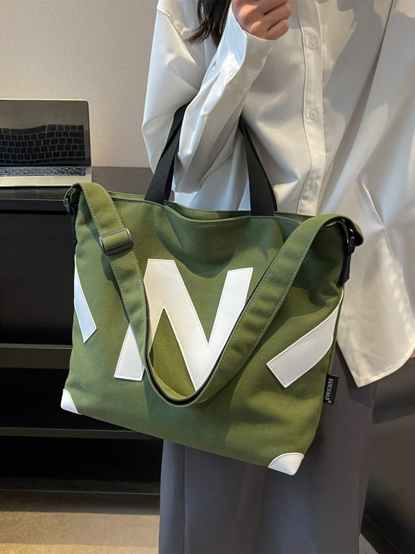 2025 Womenâ€™s Canvas Tote Bag - Large Capacity, Versatile Handbag for Students, Commuting, Shoulder and Crossbody Style