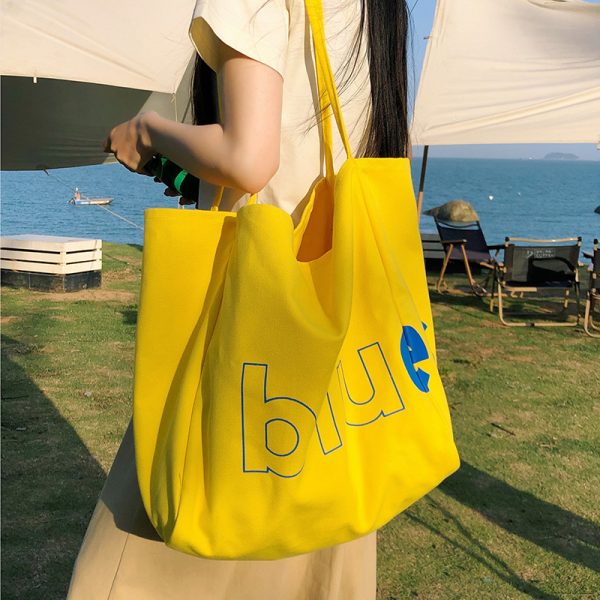2025 Women's Casual Canvas Tote Bag - Large Capacity Shoulder Bag for Commuting, Trendy Handheld Design