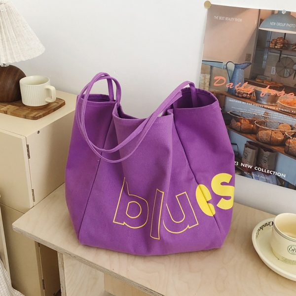 2025 Women's Casual Canvas Tote Bag - Large Capacity Shoulder Bag for Commuting, Trendy Handheld Design