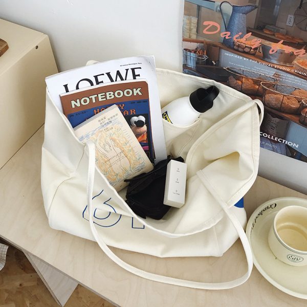 2025 Women's Casual Canvas Tote Bag - Large Capacity Shoulder Bag for Commuting, Trendy Handheld Design