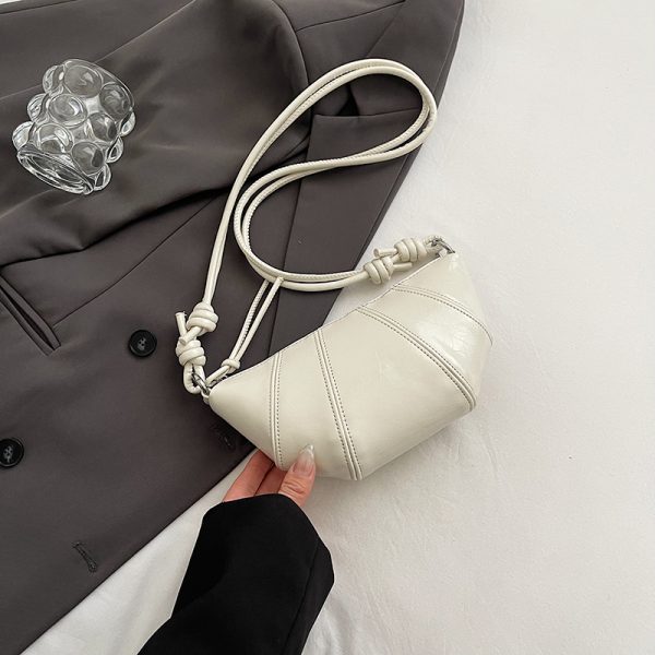 2025 Women's High-End Silver Horn Dumpling Bag - Textured Crossbody Zipper Phone Bag for Summer Fashion