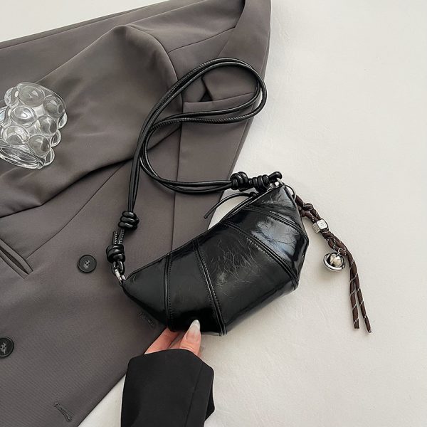 2025 Women's High-End Silver Horn Dumpling Bag - Textured Crossbody Zipper Phone Bag for Summer Fashion