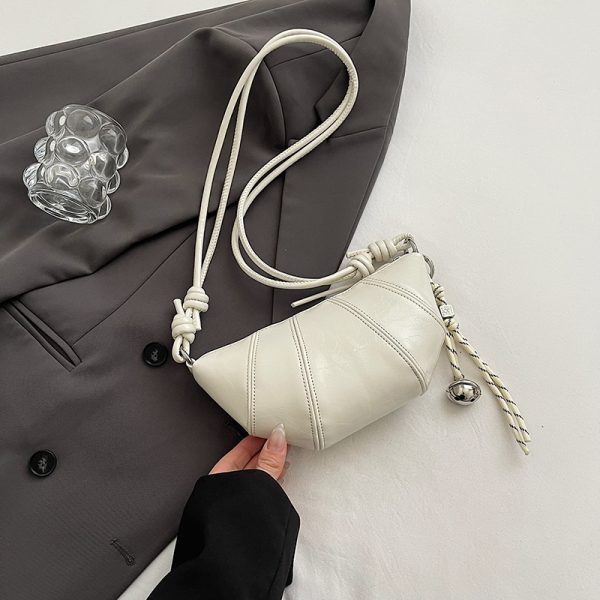 2025 Women's High-End Silver Horn Dumpling Bag - Textured Crossbody Zipper Phone Bag for Summer Fashion