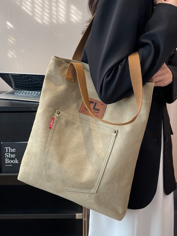 2025 Women's Large Capacity Canvas Commuter Tote Bag â€“ Versatile Shoulder Handbag for Students & Everyday Use