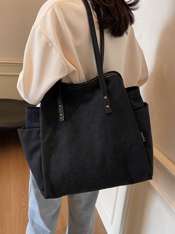 2025 Women's Large Capacity Canvas Tote Bag - Stylish Shoulder Bag for Commuting and Classes, Winter Essential