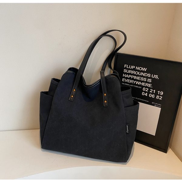 2025 Women's Large Capacity Canvas Tote Bag - Stylish Shoulder Bag for Commuting and Classes, Winter Essential