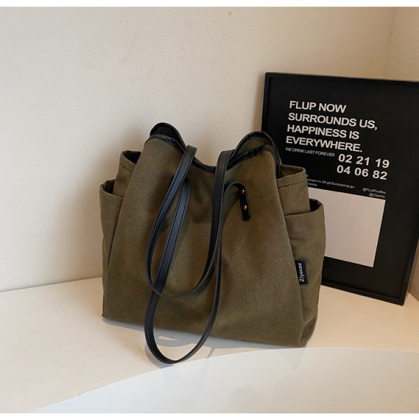 2025 Women's Large Capacity Canvas Tote Bag - Stylish Shoulder Bag for Commuting and Classes, Winter Essential